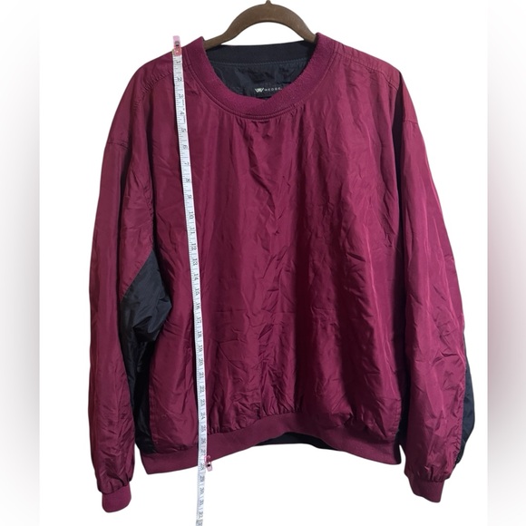 Vintage 90s Reversible Nylon Windbreaker Pullover Maroon Black Men’s XL - Picture 5 of 8